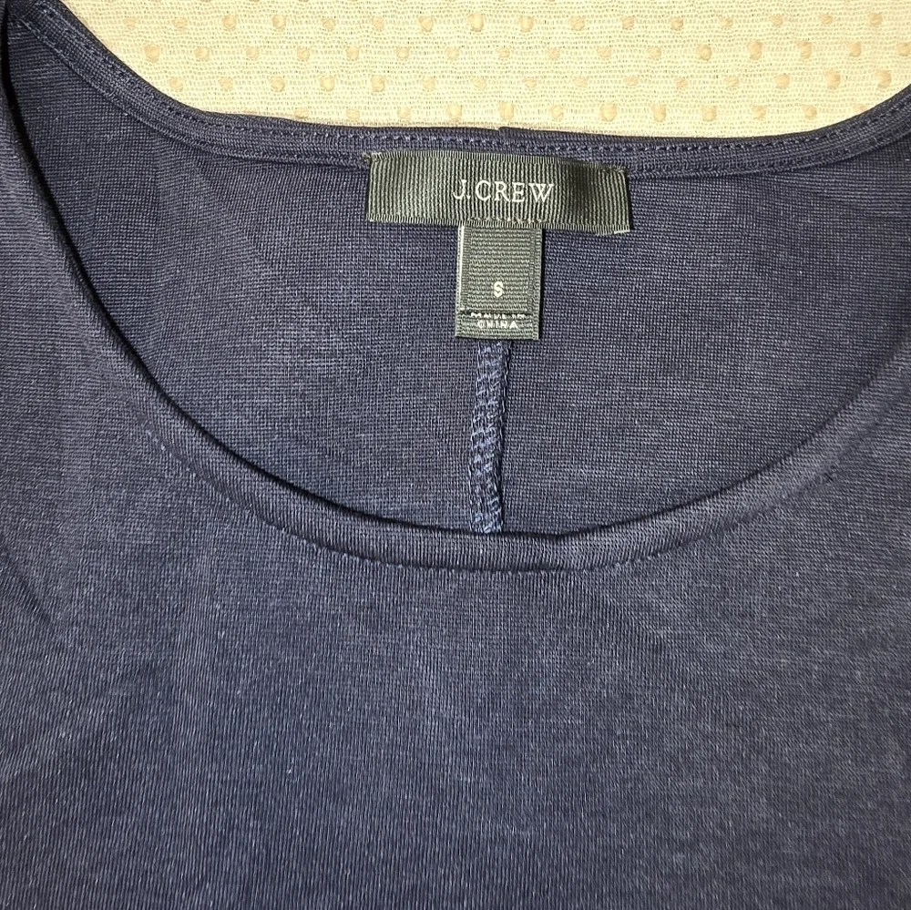 J. Crew Black Fitted Peplum Top Blouse Navy Blue Size Small